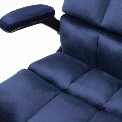 Кресло офисное AksHome Caesar Chrome (вельвет темно-синий)