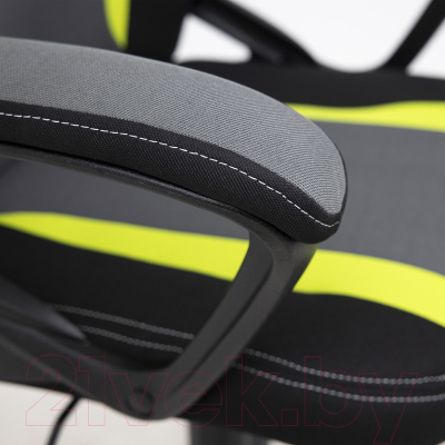 Кресло геймерское AksHome Flaviy (черный/серый/салатовый)