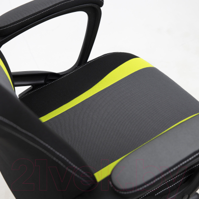 Кресло геймерское AksHome Flaviy (черный/серый/салатовый)