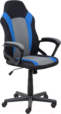 Кресло геймерское AksHome Flaviy (черный/серый/синий) - фото