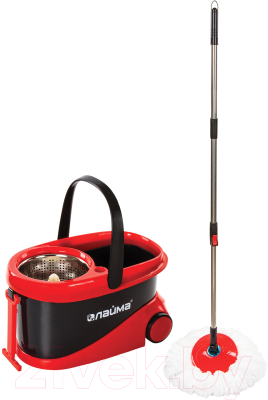 Набор для уборки Laima Ведро 19л/9л с отжимом центрифуга, швабра, 2 насадки / 606303 - фото