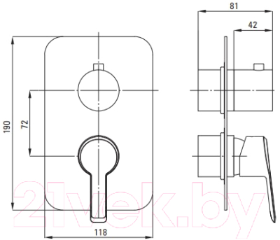 Внешняя часть смесителя скрытого монтажа Deante Arnika Nero Box BXY NQAM