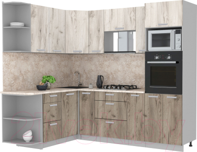 Готовая кухня Интерлиния Мила Лайт 1.68x2.4 левая - фото