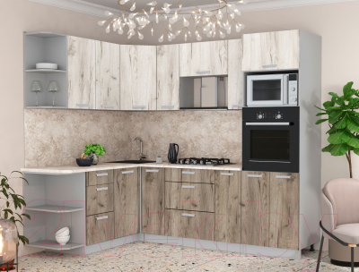 Готовая кухня Интерлиния Мила Лайт 1.68x2.4 левая