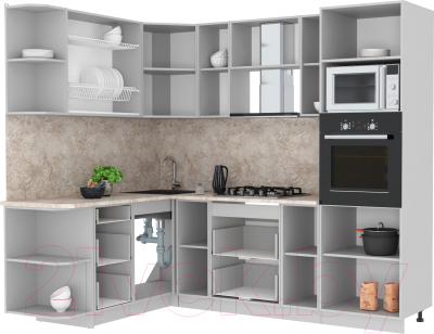 Готовая кухня Интерлиния Мила Лайт 1.68x2.4 левая