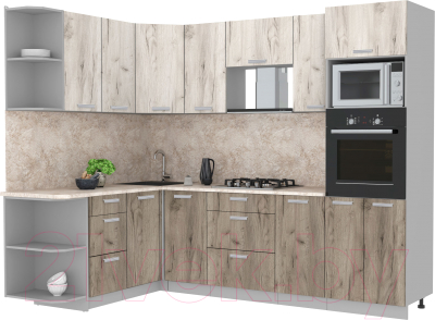 Готовая кухня Интерлиния Мила Лайт 1.68x2.6 левая - фото