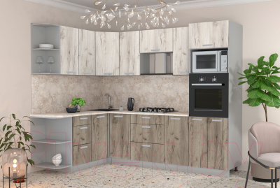 Готовая кухня Интерлиния Мила Лайт 1.68x2.6 левая