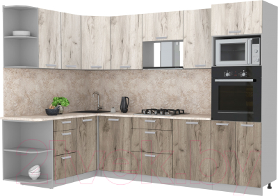 Готовая кухня Интерлиния Мила Лайт 1.68x2.8 левая - фото