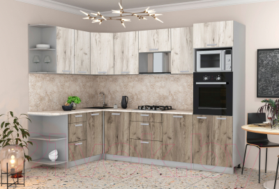 Готовая кухня Интерлиния Мила Лайт 1.68x2.8 левая