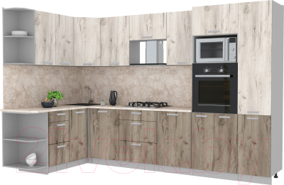 Готовая кухня Интерлиния Мила Лайт 1.68x3.2 левая - фото