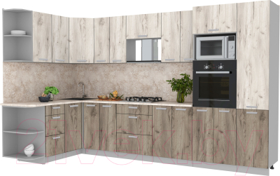 Готовая кухня Интерлиния Мила Лайт 1.68x3.4 левая - фото