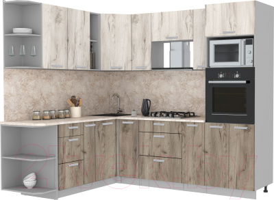 Готовая кухня Интерлиния Мила Лайт 1.88x2.4 левая - фото