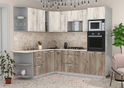 Готовая кухня Интерлиния Мила Лайт 1.88x2.4 левая