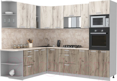 Готовая кухня Интерлиния Мила Лайт 1.88x2.6 левая - фото