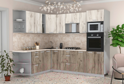 Готовая кухня Интерлиния Мила Лайт 1.88x2.6 левая