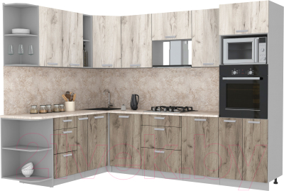 Готовая кухня Интерлиния Мила Лайт 1.88x2.8 левая - фото