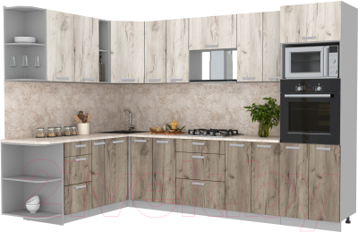 Готовая кухня Интерлиния Мила Лайт 1.88x3.0 левая - фото