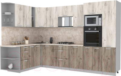 Готовая кухня Интерлиния Мила Лайт 1.88x3.2 левая - фото