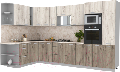 Готовая кухня Интерлиния Мила Лайт 1.88x3.4 левая - фото