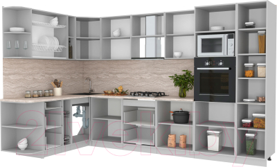 Готовая кухня Интерлиния Мила Лайт 1.88x3.4 левая