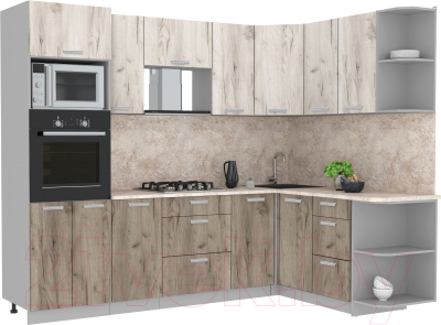 Готовая кухня Интерлиния Мила Лайт 1.68x2.6 правая - фото