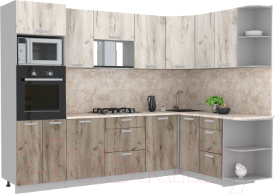 Готовая кухня Интерлиния Мила Лайт 1.68x2.8 правая - фото