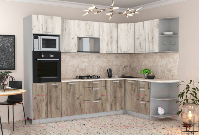 Готовая кухня Интерлиния Мила Лайт 1.68x2.8 правая