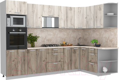 Готовая кухня Интерлиния Мила Лайт 1.68x3.0 правая - фото