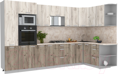 Готовая кухня Интерлиния Мила Лайт 1.68x3.4 правая - фото