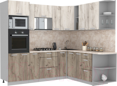Готовая кухня Интерлиния Мила Лайт 1.88x2.4 правая - фото