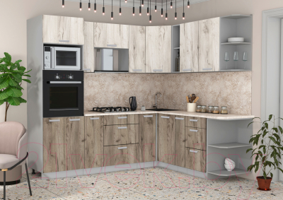 Готовая кухня Интерлиния Мила Лайт 1.88x2.4 правая