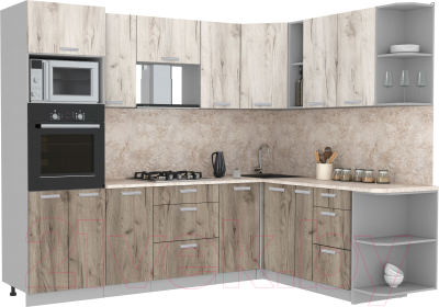 Готовая кухня Интерлиния Мила Лайт 1.88x2.6 правая - фото