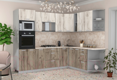 Готовая кухня Интерлиния Мила Лайт 1.88x2.6 правая