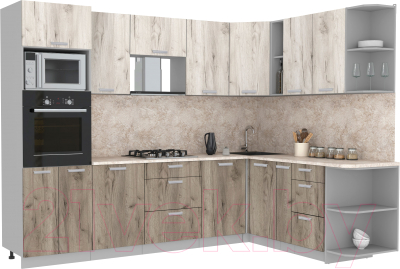 Готовая кухня Интерлиния Мила Лайт 1.88x2.8 правая - фото