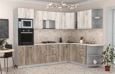 Готовая кухня Интерлиния Мила Лайт 1.88x2.8 правая