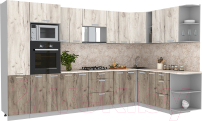 Готовая кухня Интерлиния Мила Лайт 1.88x3.4 правая - фото