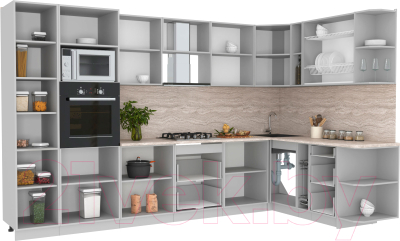 Готовая кухня Интерлиния Мила Лайт 1.88x3.4 правая