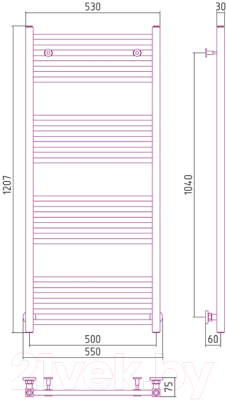 Полотенцесушитель водяной Сунержа Модус 120x50 / 00-0250-1250