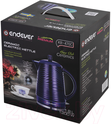 Электрочайник Endever KR-470C (фиолетовый)