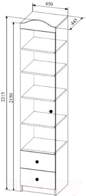 Шкаф-пенал ДСВ МС Ki-Ki ШД 450.1 (белый)