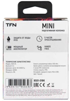 Портативная колонка TFN Mini / TFN-BS01-01BK