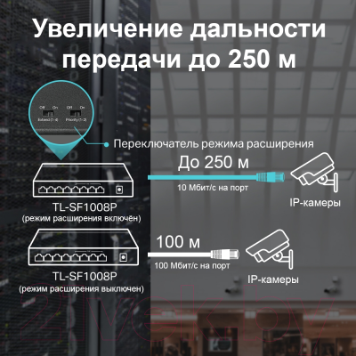 Коммутатор TP-Link TL-SF1008P v7