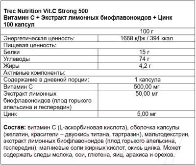 Витаминно-минеральный комплекс Trec Nutrition VIT.C Strong 500
