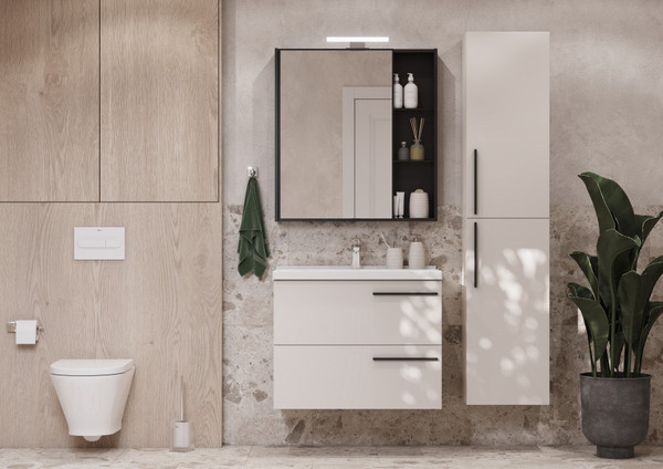 Шкаф с зеркалом для ванной Акватон Амели 80 - фото