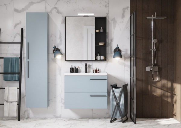 Шкаф с зеркалом для ванной Акватон Амели 80