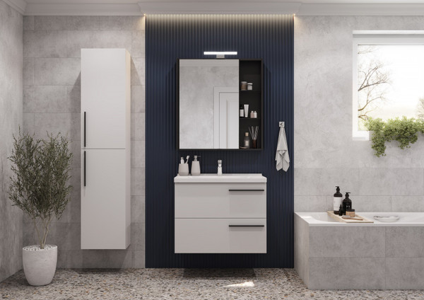 Шкаф с зеркалом для ванной Акватон Амели 80