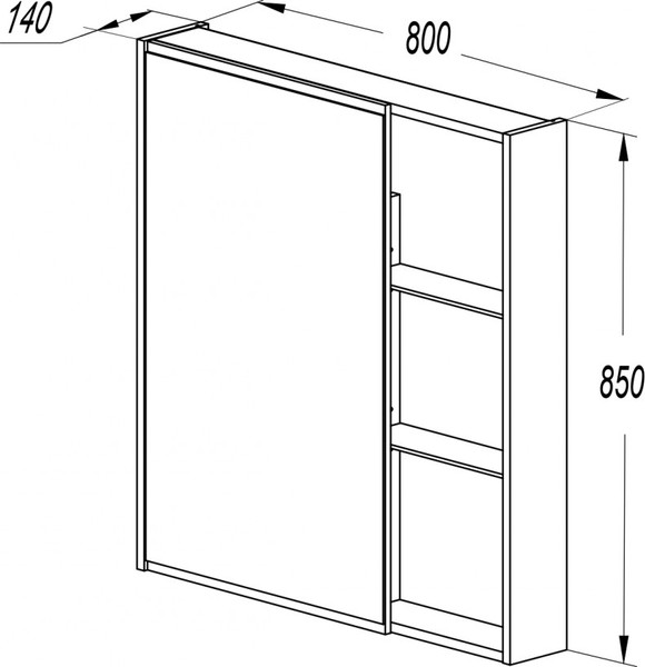 Шкаф с зеркалом для ванной Акватон Амели 80