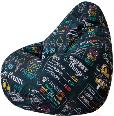 Бескаркасное кресло Flagman Груша Мега Г3.4-28 (айскрим) - фото