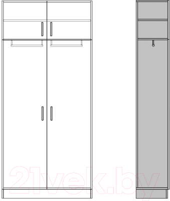 Шкаф Макс Стайл Kart 18 Egger 219x100x42 / 14B4250 (серый пыльный U732 ST9)