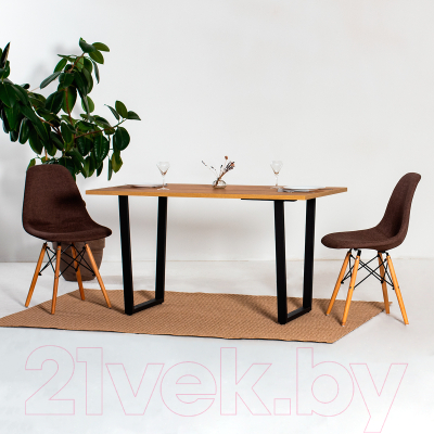 Обеденный стол Millwood Уэльс Л18 100x70 (дуб золотой крафт/металл черный)